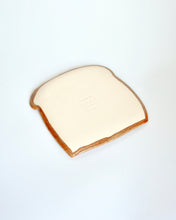Load image into Gallery viewer, Mr Bready Spoon Rest, handmade stoneware spoon rest in the shape of a slice of bread, adding fun to your kitchen.