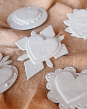 Load image into Gallery viewer, A white sacred heart made of stoneware ceramic
