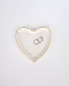 Elisa Ceramics White Heart Jewellery Plate