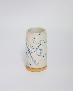 Elisa Ceramics Blue Raku Vase Front
