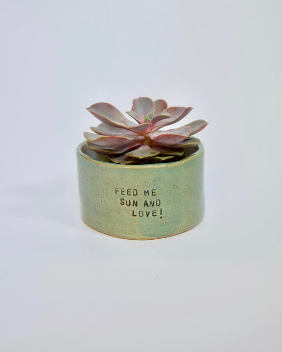 Elisa Ceramics Feed Me Sun and Love Planter