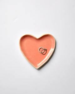 Elisa Ceramics Pink Heart Jewellery Plate