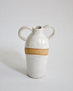 Elisa Ceramics White Amphora Flower Vase back