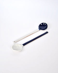Elisa Ceramics White and Blue Spoons front