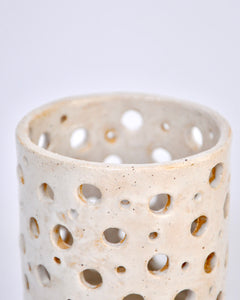 Elisa Ceramics White Tealight Candle Holder front