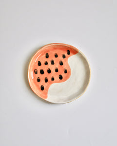 Elisa Ceramics Pink Candy Jewellery Plate front